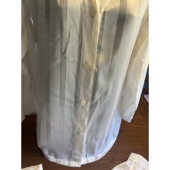 Vintage Reflections By Spiegel Pajama Set White Pants Long Sleeve Size Small - Picture 11 of 15